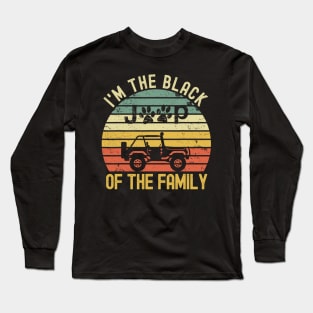 Vintage Jeep I'm The Black Jeep Of The Family Jeep Dog Paws Jeep Lover Dog Lover Long Sleeve T-Shirt